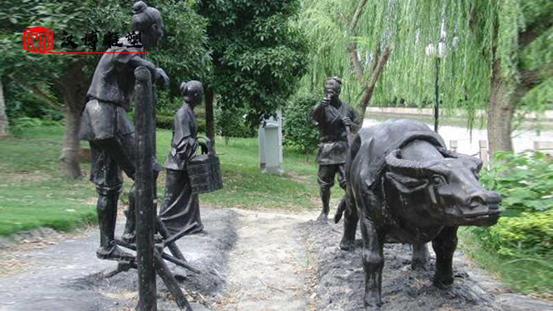 農(nóng)耕人物雕塑_農(nóng)耕銅雕定制_人物雕塑加工_人物鑄銅雕塑_民俗景觀雕像