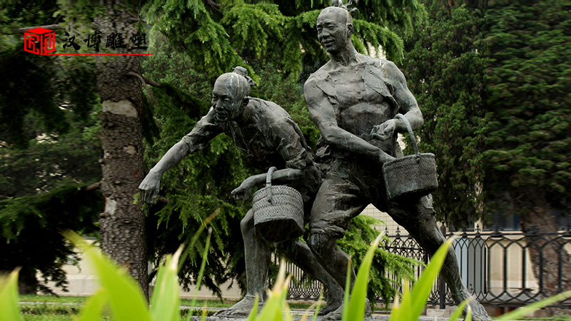 戶外大型雕塑_人物雕像定制_農(nóng)耕文化銅雕_民俗文化雕像_農(nóng)耕主題銅雕