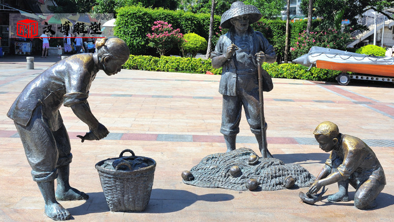 漁民雕塑定制_人物銅雕_鑄銅雕塑_廣場(chǎng)景觀雕塑_大型鑄銅雕塑