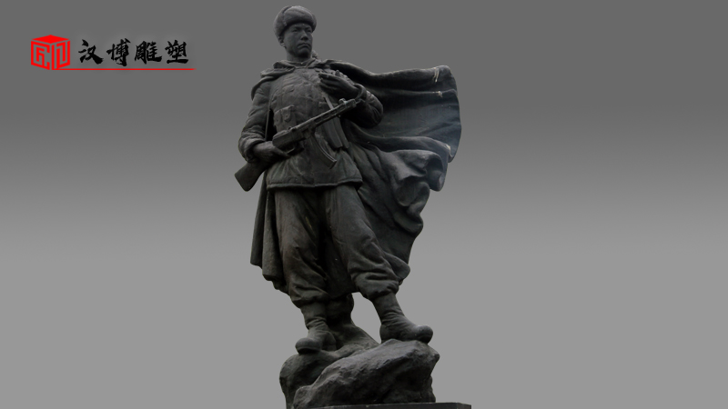軍人主題雕塑_紅色文化雕塑_大型景觀銅雕_戶外園林雕像_戰(zhàn)士雕像定制