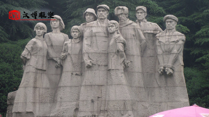 軍人石雕像_革命戰(zhàn)士石雕_石雕人像定制_戶外大型石雕_廣場景觀雕塑