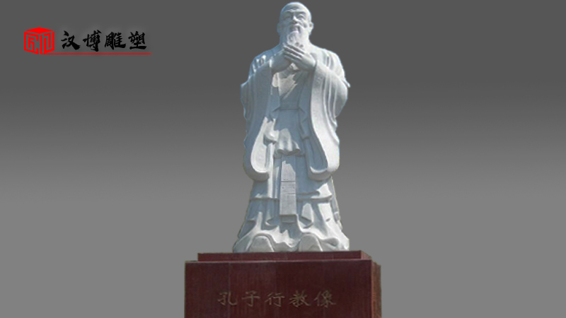 漢白玉石雕定制_戶(hù)外大型雕塑_園林景觀石雕_古人物雕像_石雕像加工