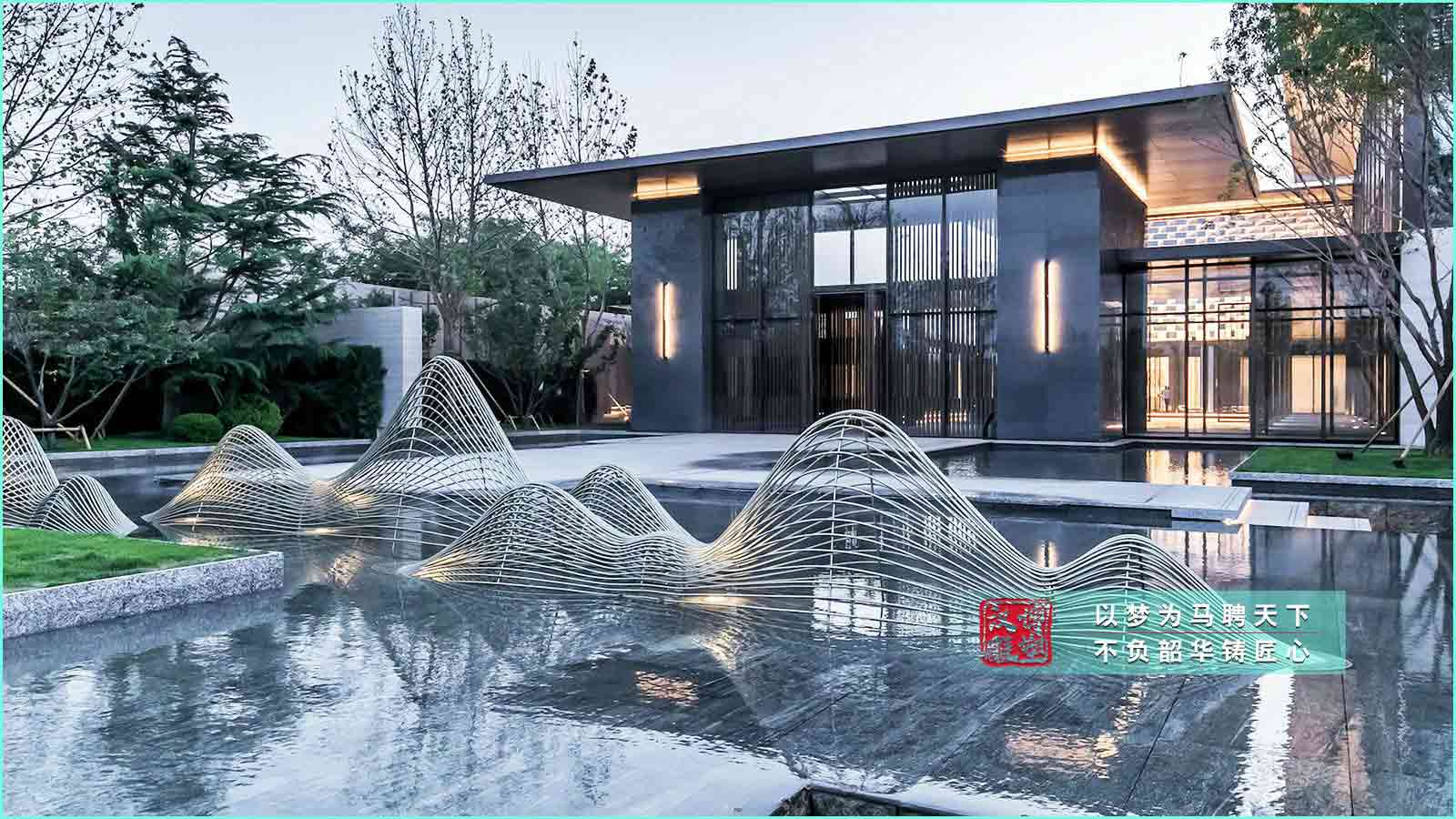 不銹鋼假山雕塑,酒店商務(wù)雕塑定制,大型戶外不銹鋼雕塑加工工廠