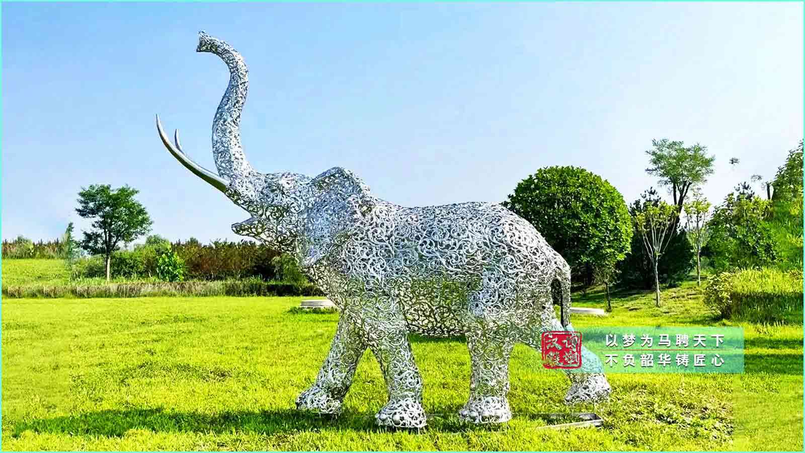 不銹鋼大象雕塑,戶(hù)外景區(qū)公園景觀(guān),鏤空創(chuàng)意雕塑廠(chǎng)家定制
