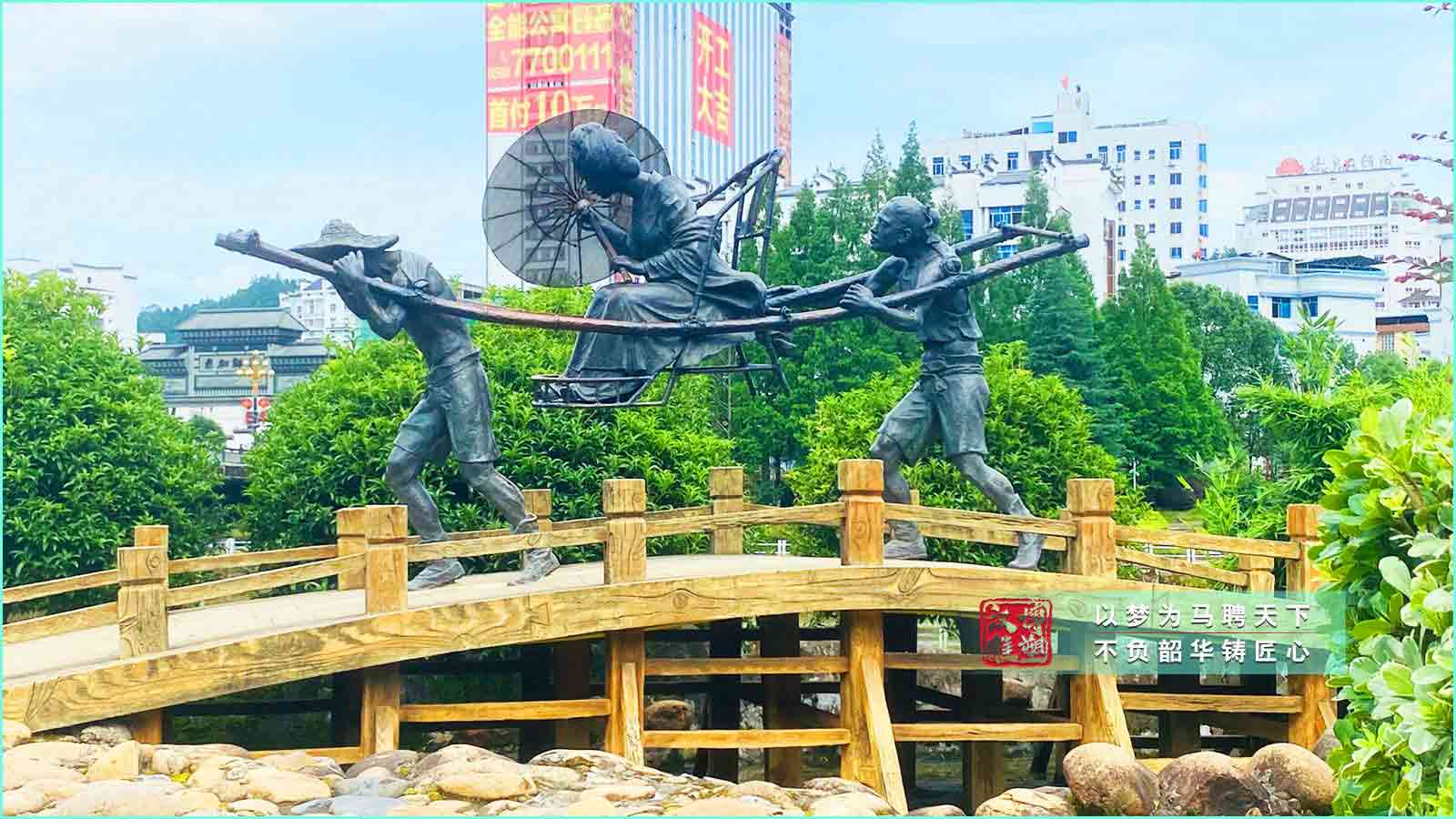 鑄銅古代民俗民風(fēng)人物雕塑,戶(hù)外景區(qū)步行街銅雕,黃銅人物雕塑定制廠(chǎng)家