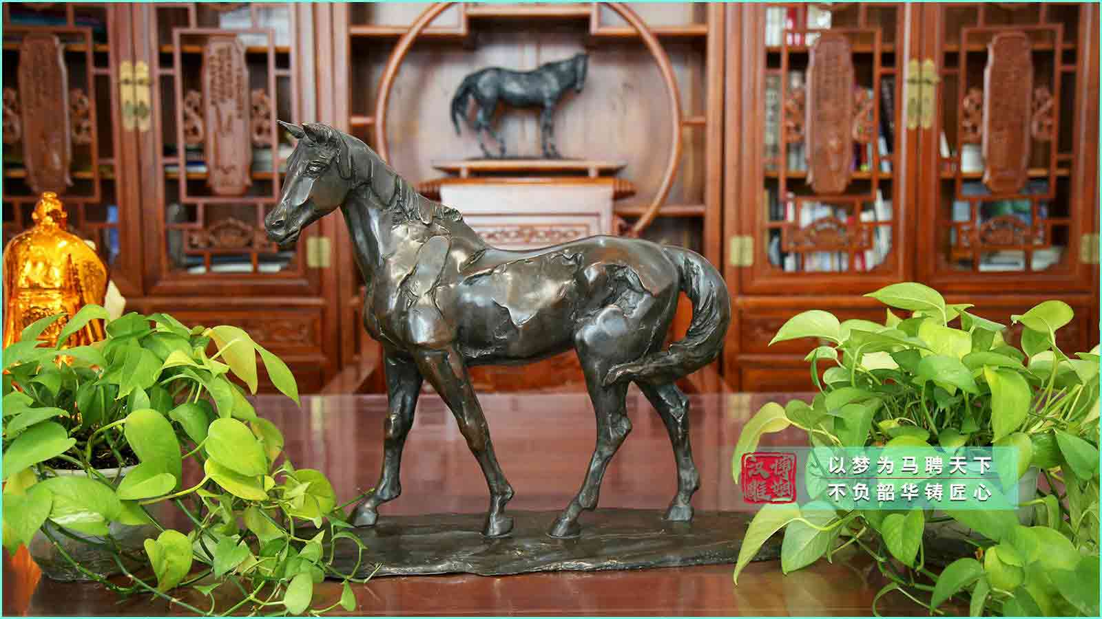 鑄銅馬到成功工藝品雕塑,客廳書(shū)房辦公室玄關(guān)裝飾擺件,銅雕工藝品廠(chǎng)家定制