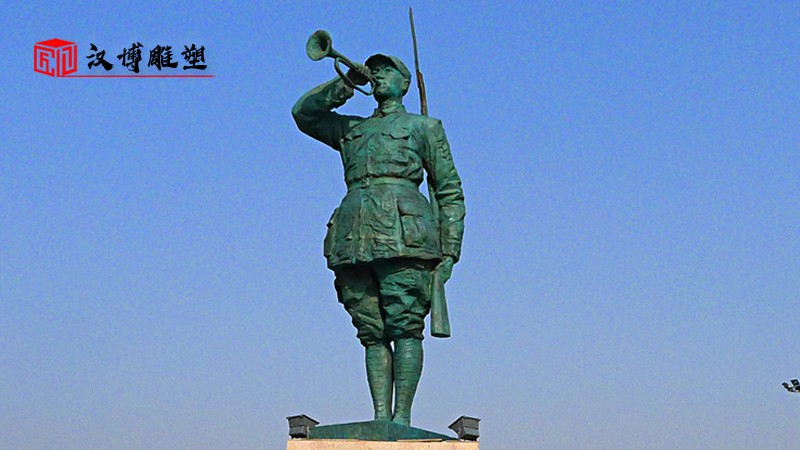 吹號角雕像_士兵雕像_雕塑人像