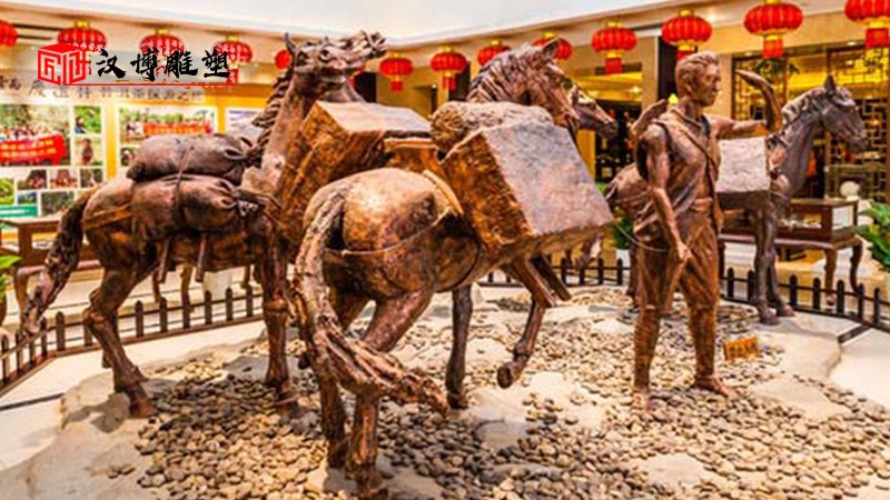 博物館雕塑_鑄銅人物雕像_馬群雕塑