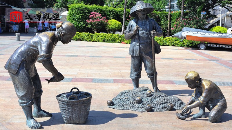 漁民雕塑定制_人物銅雕_鑄銅雕塑