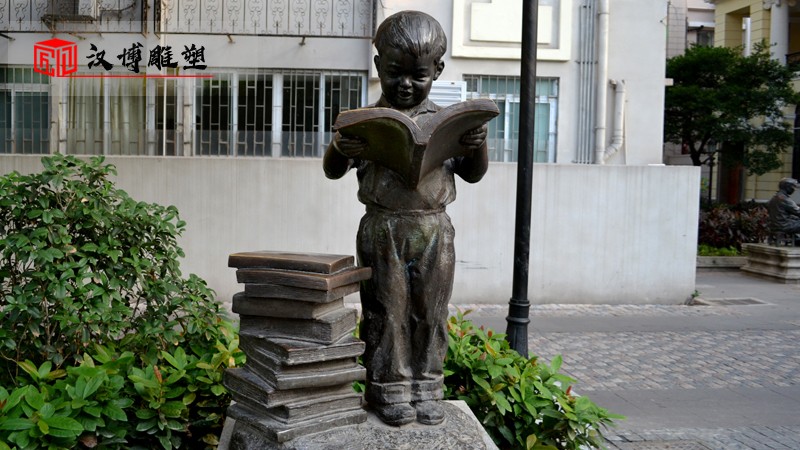 讀書雕塑_兒童雕像_鑄銅雕像定制
