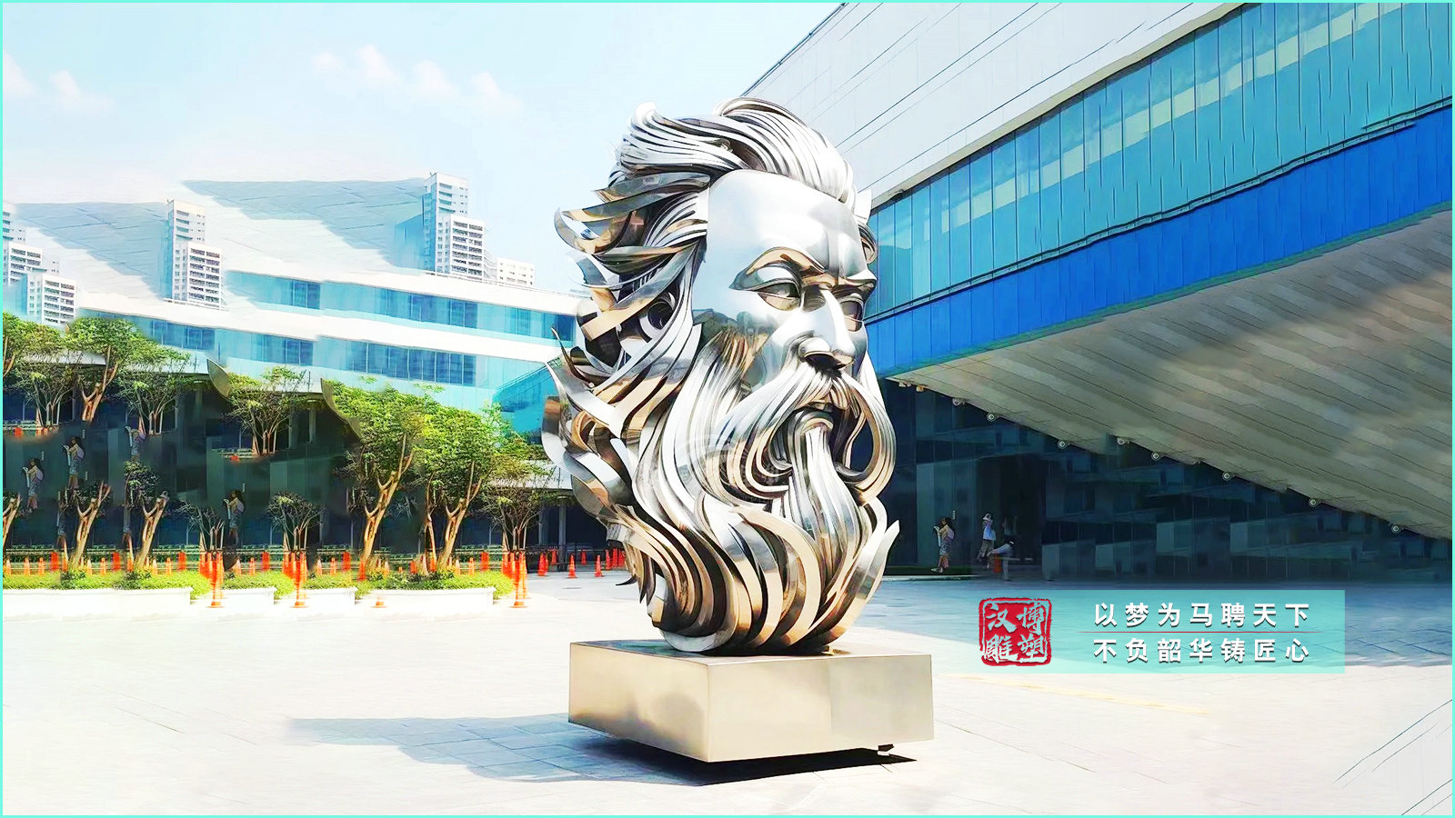 人像不銹鋼,抽象人臉雕塑,步行街雕塑