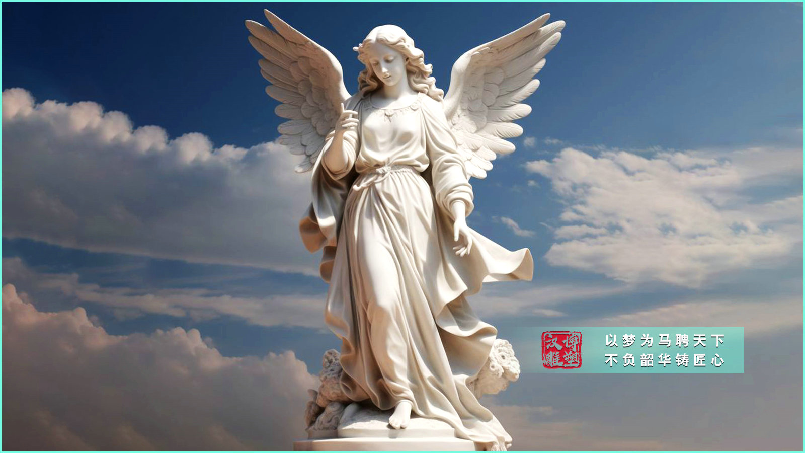漢白玉西方人物天使的翅膀雕塑,戶外大型歐式建筑廣場(chǎng)景觀,漢白玉人物石雕定制廠家