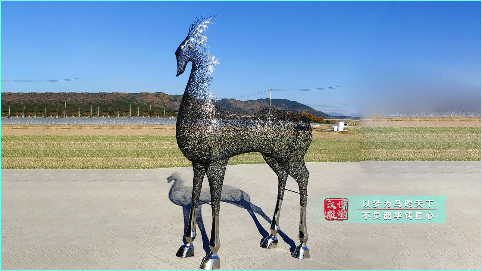 鏤空鹿雕塑,抽象藝術鋼絲鹿雕塑,公園不銹鋼雕塑擺件