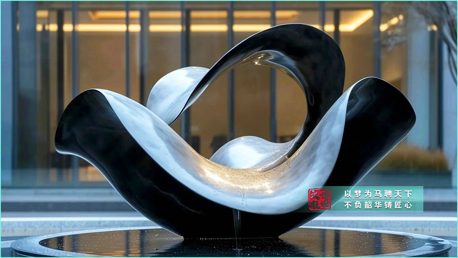 鍛造花瓣雕塑,小區(qū)售樓部大型雕塑,鏡面異形雕塑定制