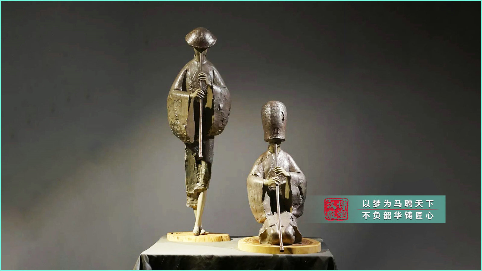 仕女吹笛雕塑,博物館雕塑擺件,辦公室小型人物雕塑