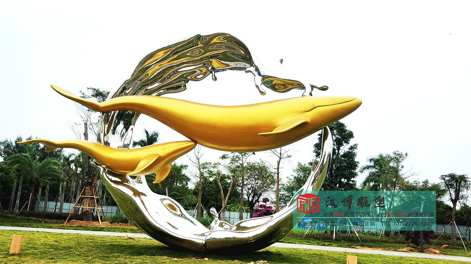 鏡映蒼穹，鯨起心潮—雕塑源頭工廠鏡面不銹鋼鯨魚(yú)雕塑