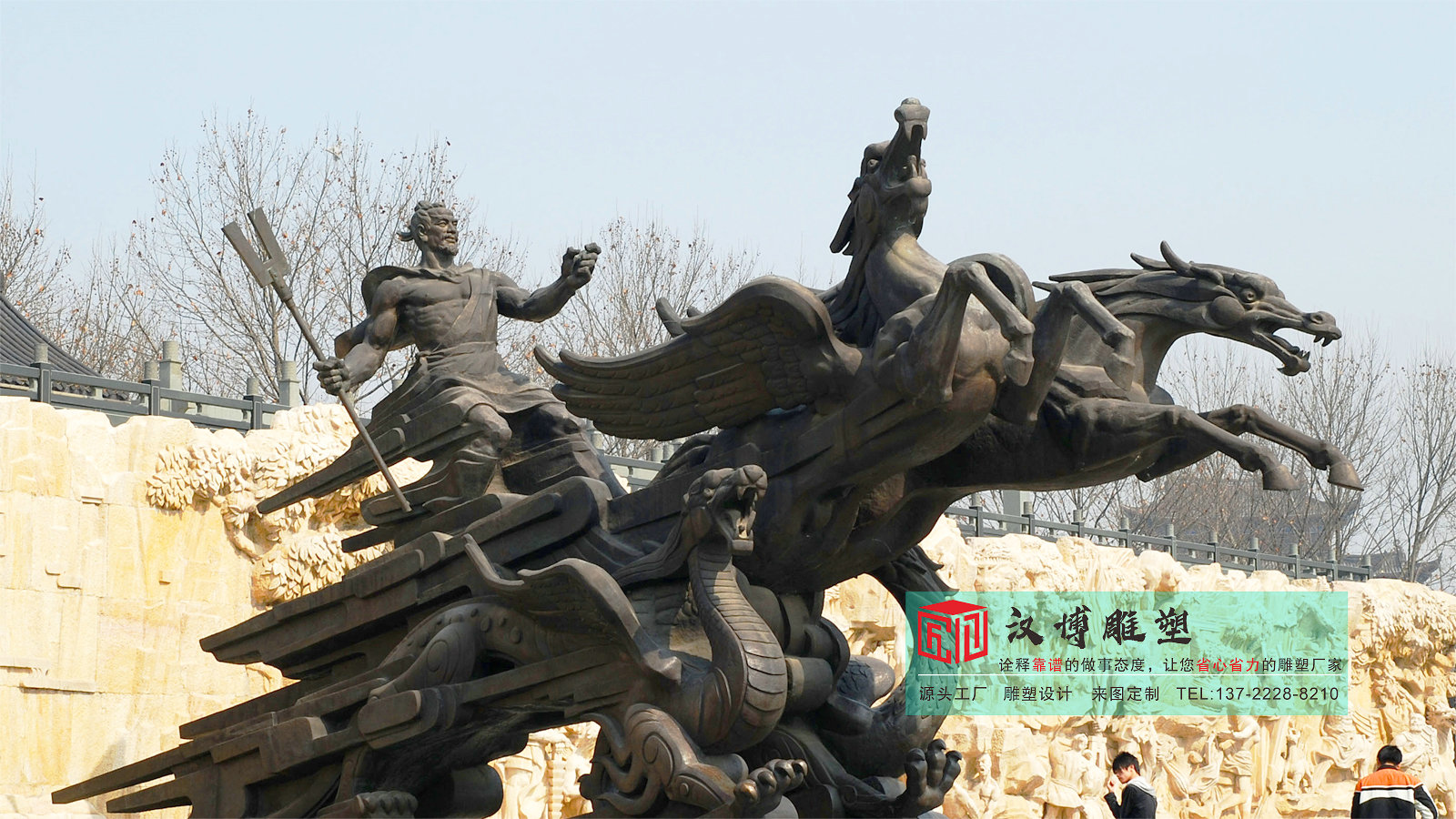 大禹治水雕像,戶外大型銅雕定制,雕塑源頭加工