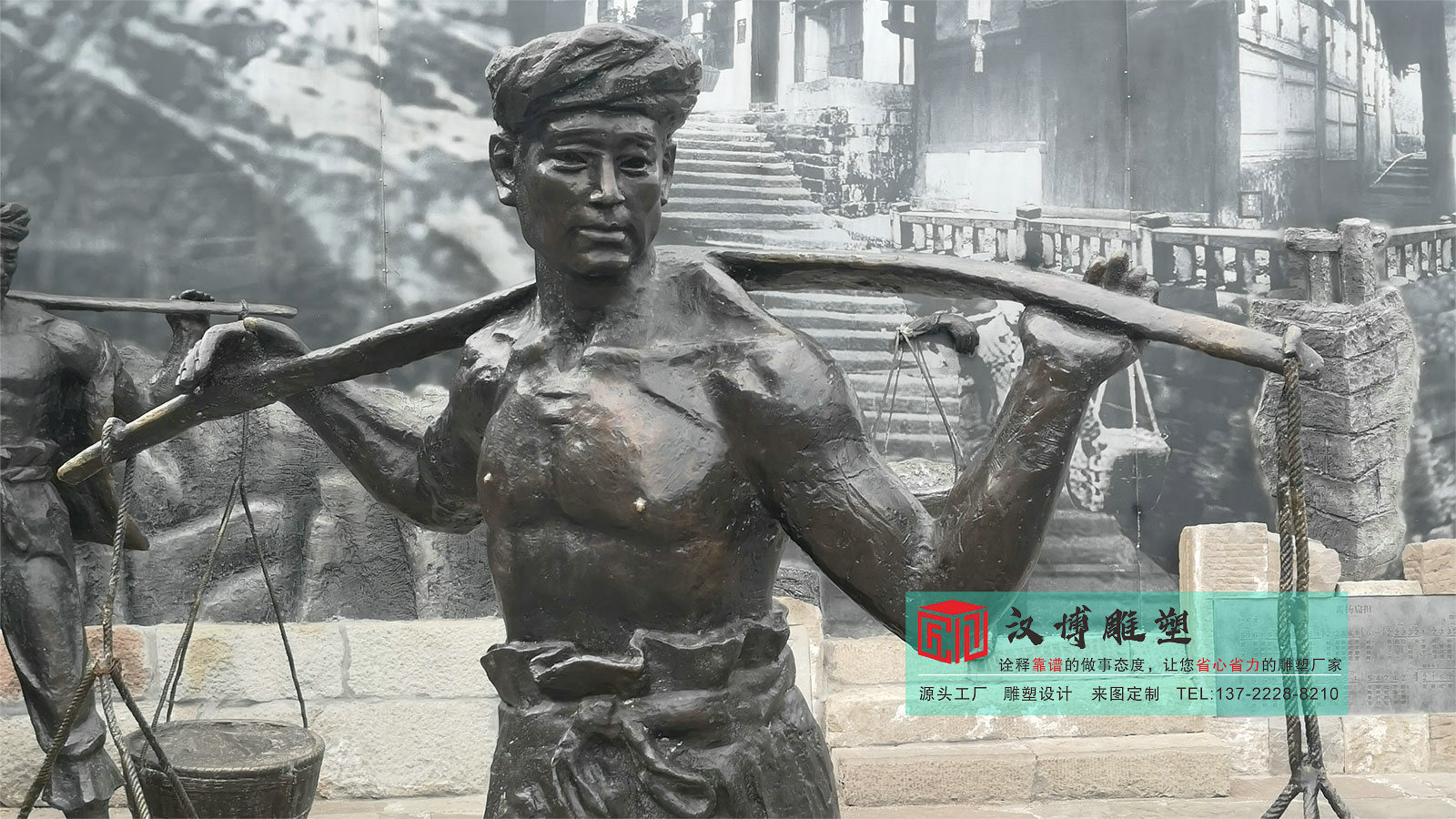 工人銅雕定制,搬運(yùn)工銅雕,雕塑源頭工廠
