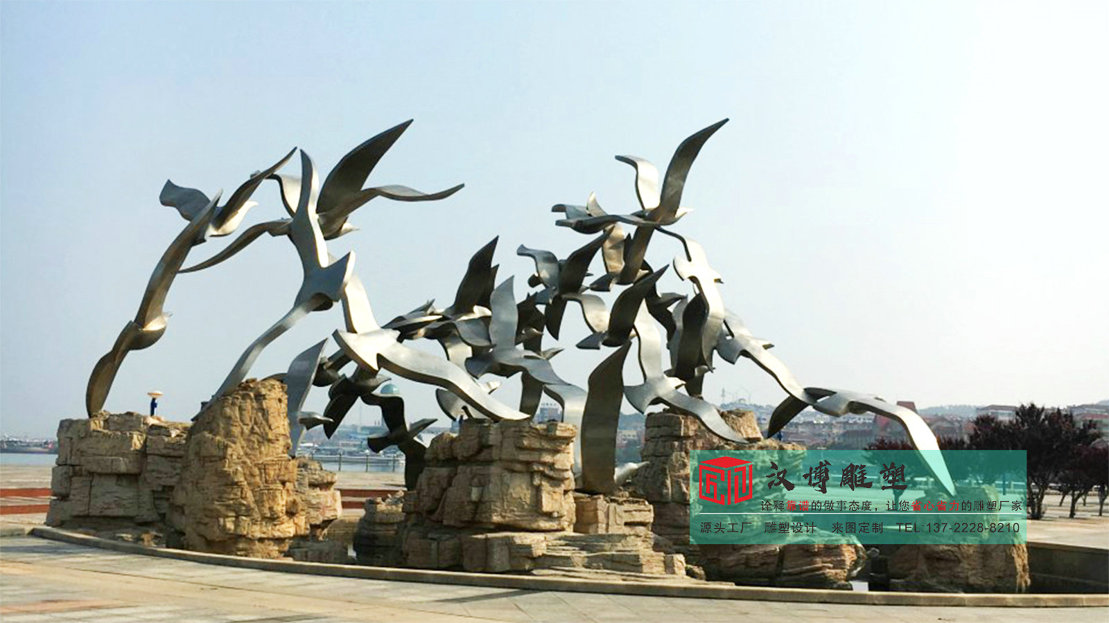 海鷗雕塑定制,不銹鋼雕塑源頭工廠,景觀雕塑擺件